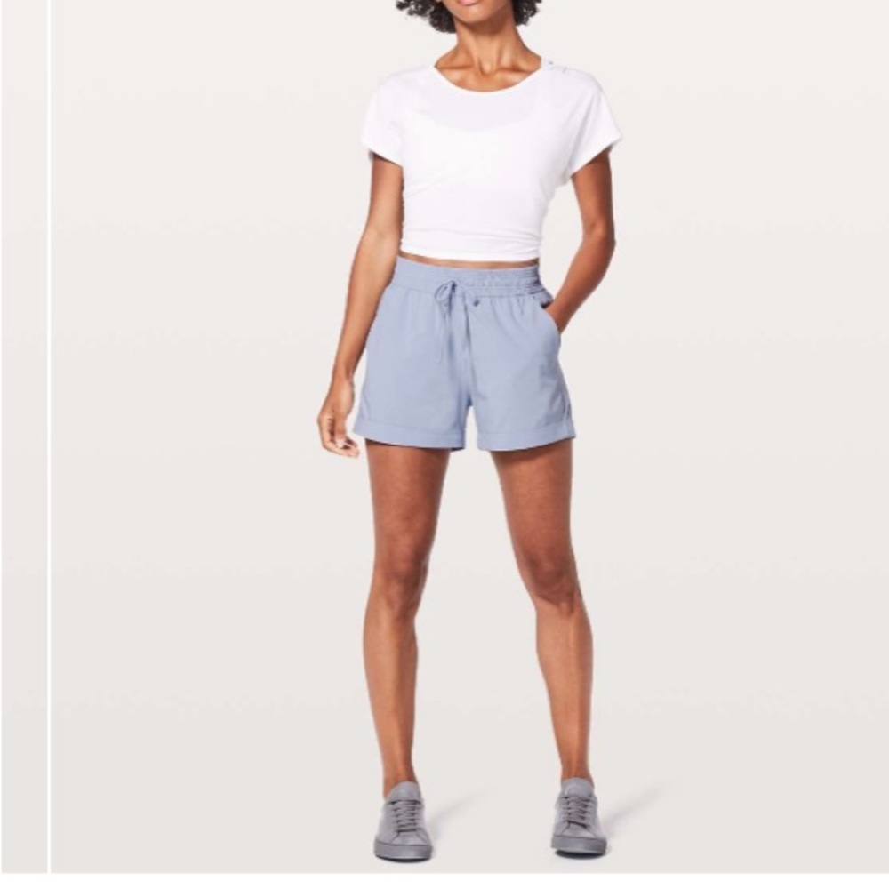 lululemon athletica Light Blue Athletic Drawstring Shorts